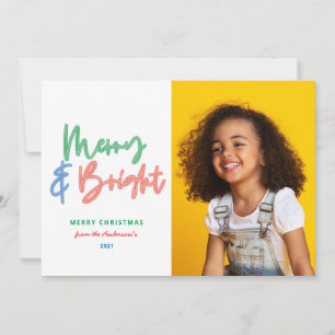 Christmas multi photo bright modern colourful neon announcement