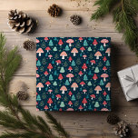 Christmas Mushroom Pattern Holiday Wrapping Paper<br><div class="desc">This design may be personalized in the area provided by changing the photo and/or text. Or it can be customized by choosing the click to customize further option and delete or change the colour of the background, add text, change the text colour or style, or delete the text for an...</div>