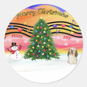 Christmas Music 2 - Havanese 2 Classic Round Sticker