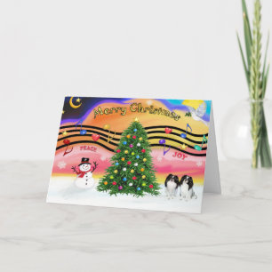 Christmas Music 2 - Japanese Chin (two) Holiday Card