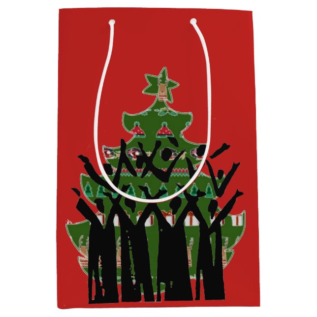 Christmas Music Carol Singers Gospel Choir Gift Medium Gift Bag (Front)