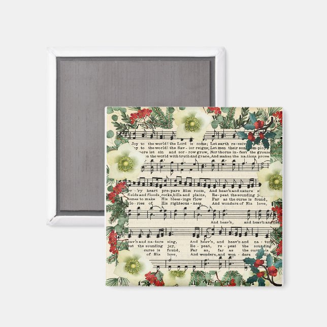 Christmas Music, Joy to the World, Magnet (Front/Back)