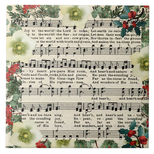 Christmas Music, Joy to the World, Tile (Front)