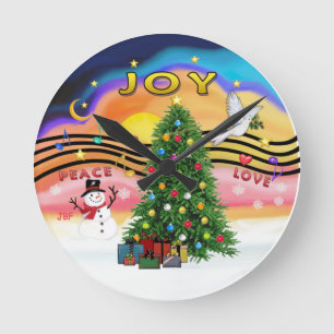 Christmas Music Round Clock