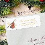 Christmas Music Violin Elegant Return Address<br><div class="desc">These elegant music themed Christmas return address labels feature a violin on a gold music staff.</div>