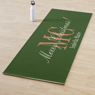 Christmas Muted Sage Earthy Terracotta Snow White Yoga Mat
