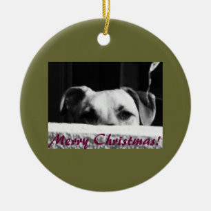 Christmas Mutt Ceramic Ornament