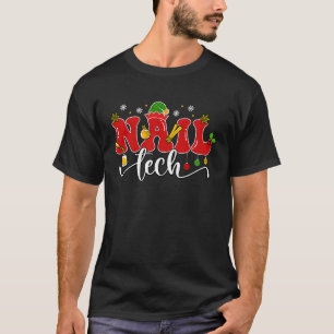 Christmas Nail Tech Manicurist Nail Salon Spa Tech T-Shirt