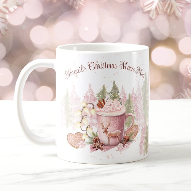 Christmas Name Pink Hot Chocolate Mug (Christmas Name Pink Hot Chocolate Mug)