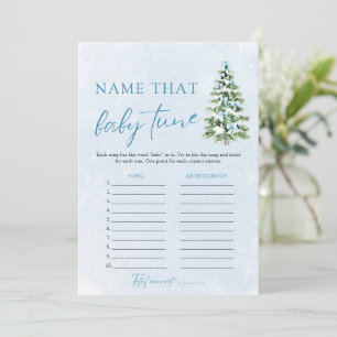 Christmas Name That Baby Tune Baby Shower Game Invitation