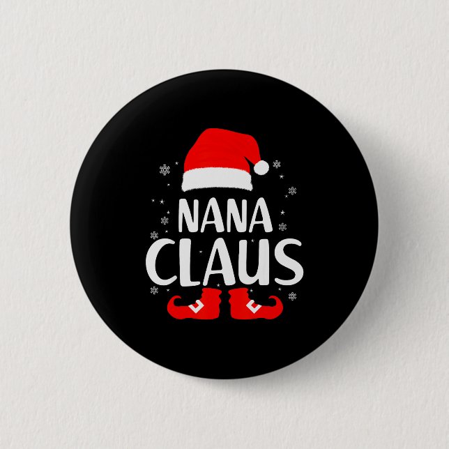 Christmas Nana Claus Leopard Family Matching Pajam 2 Inch Round Button (Front)