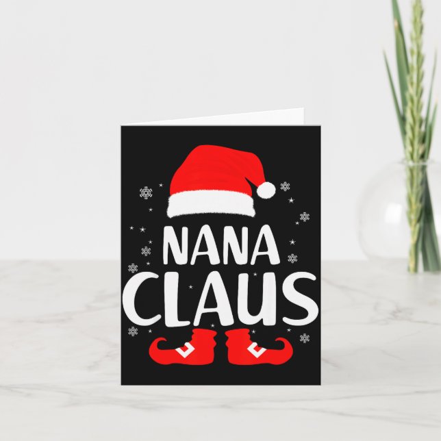 Christmas Nana Claus Leopard Family Matching Pajam Card (Front)