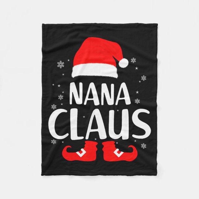 Christmas Nana Claus Leopard Family Matching Pajam Fleece Blanket (Front)