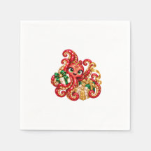 Christmas Napkins – Eva with Gifts