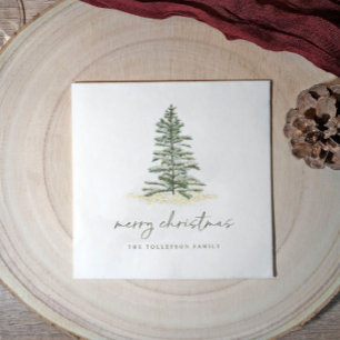 Christmas Napkins Holiday Evergreen Pine Simple