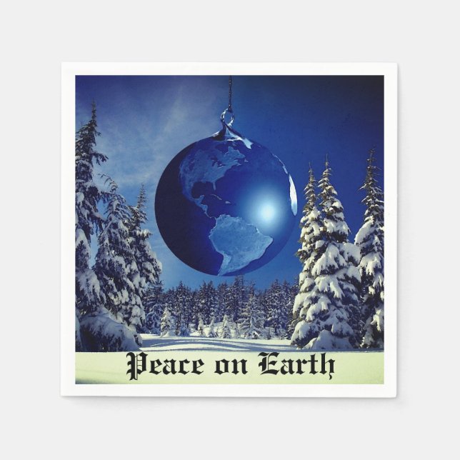 Christmas Napkins, Peace on Earth Napkin (Front)
