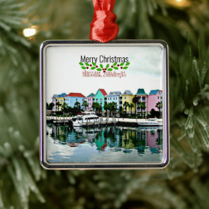 Christmas, Nassau Bahamas, Metal Ornament