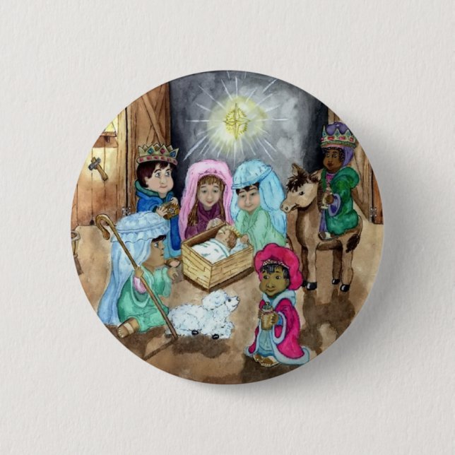 Christmas Nativity 2 Inch Round Button (Front)