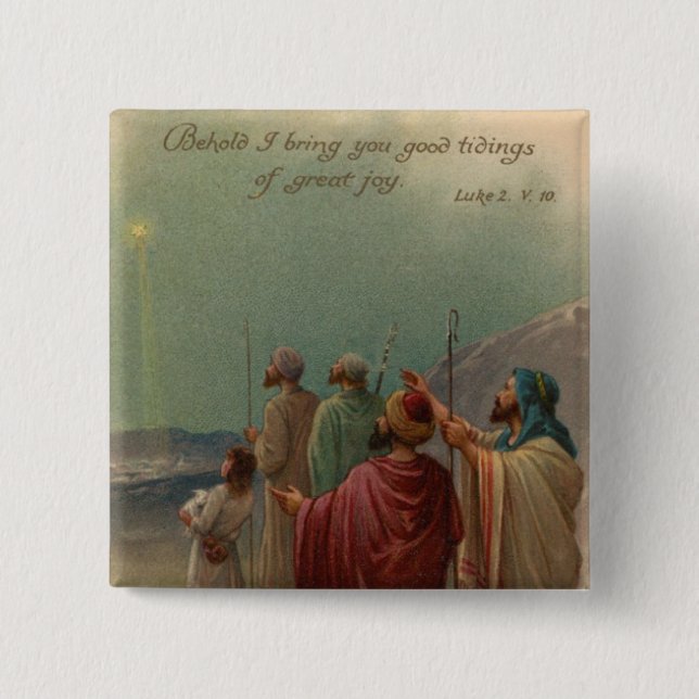 Christmas Nativity 2 Inch Square Button (Front)