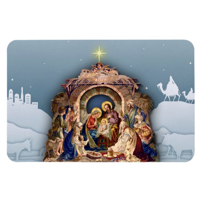 Christmas Nativity Baby Jesus 4 x 6  Magnet (Horizontal)