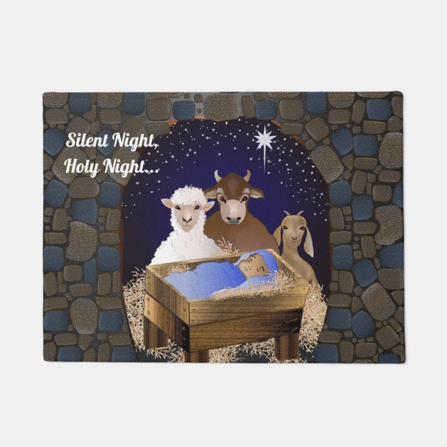 Christmas Nativity Baby Jesus Doormat (Front)