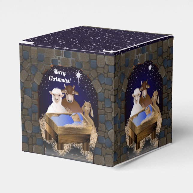 Christmas Nativity Baby Jesus Favor Box (Front Side)