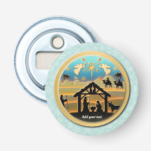 Christmas Nativity Baby Jesus in Manger Scene Bottle Opener