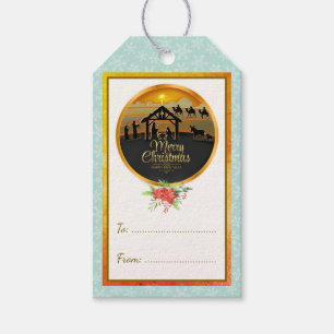 Christmas Nativity Baby Jesus in Manger Scene Gift Tags