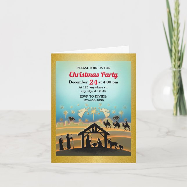 Christmas Nativity Baby Jesus in Manger Scene Invitation (Front)