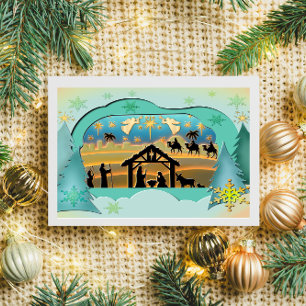 Christmas Nativity Baby Jesus in Manger Scene Postcard