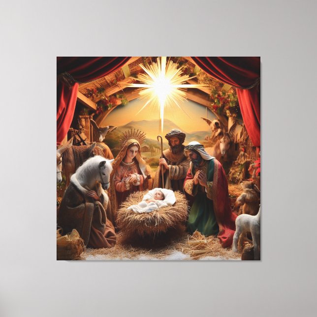 Christmas Nativity Canvas Print (Front)