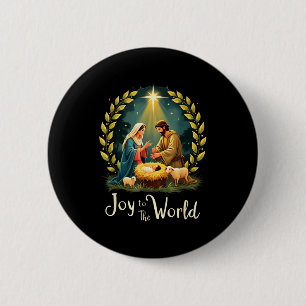 Christmas Nativity Christian Birth Of Jesus Joy To 2 Inch Round Button