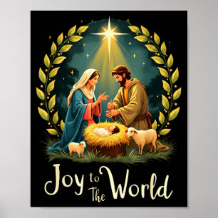 Christmas Nativity Christian Birth Of Jesus Joy To Poster