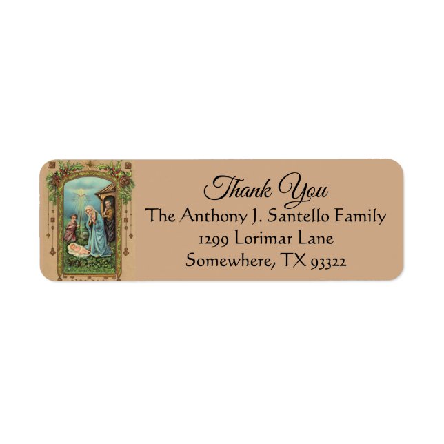 Christmas Nativity Holiday  ReligiousThank You (Front)