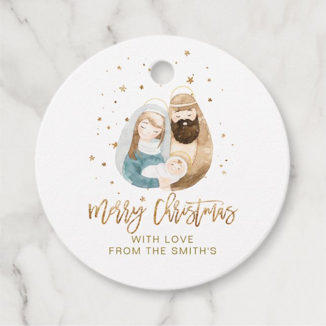 Christmas Nativity Holy Family Gift Tag (Front)