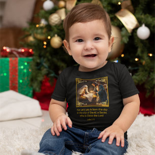 Christmas Nativity Holy Family Religious Luke 2:11 Baby T-Shirt