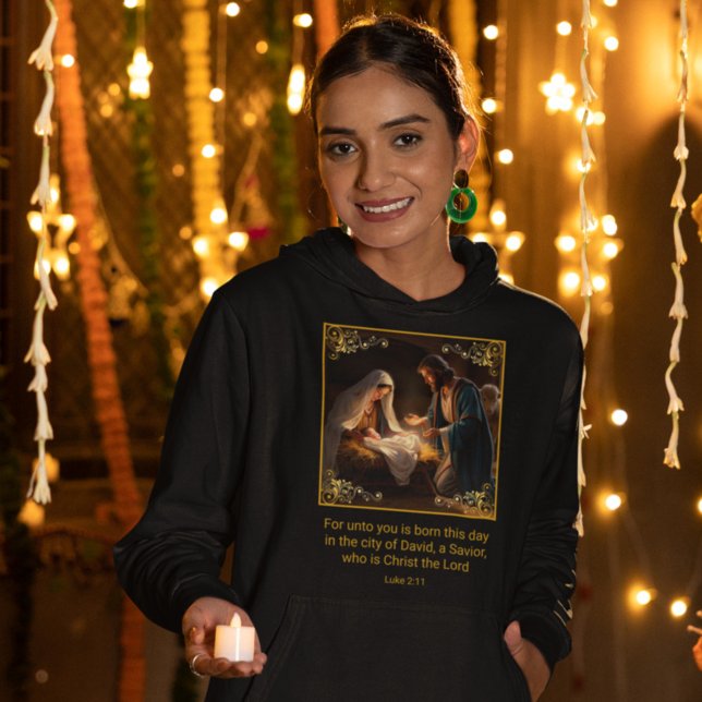 Christmas Nativity Holy Family Religious Luke 2:11 Hoodie (Creator Uploaded)