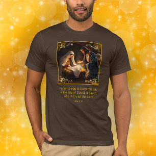Christmas Nativity Holy Family Religious Luke 2:11 T-Shirt