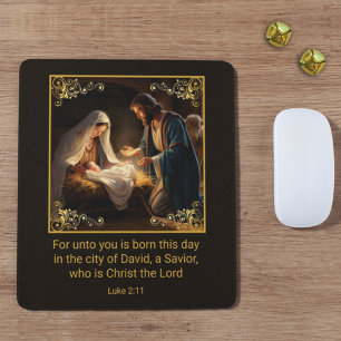Christmas Nativity Holy Family Religious Mouse Pad