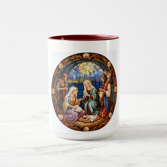 Christmas Nativity Illustration, Mug (Center)