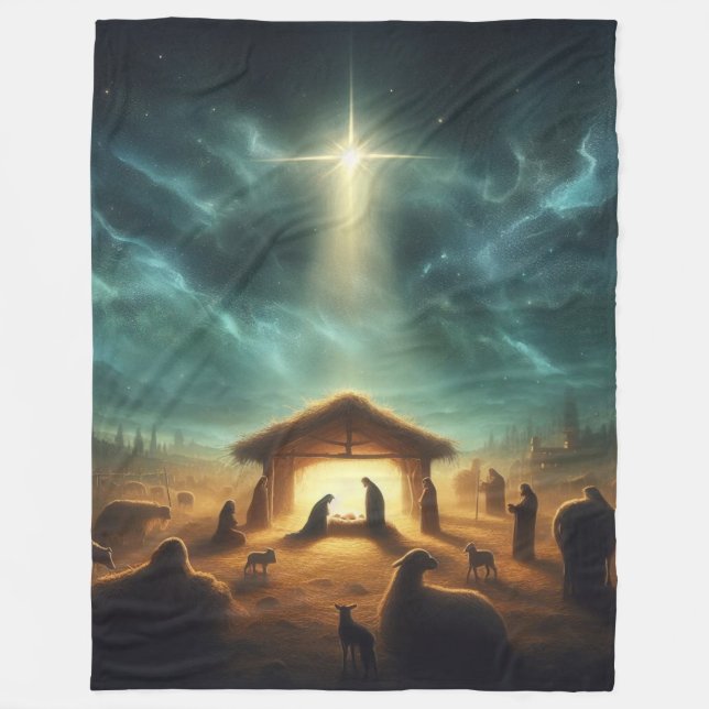 Christmas/Nativity/Jesus Fleece Blanket (Front)