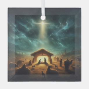 Christmas/Nativity/Jesus Glass Ornament