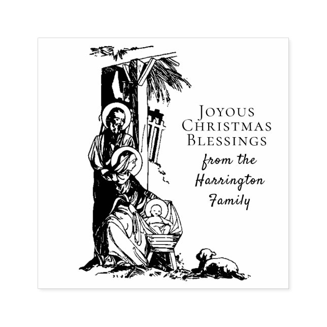 Christmas Nativity Jesus Mary St. Joseph Catholic Rubber Stamp (Imprint)