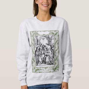 Christmas Nativity Madonna and Child Holly Border Sweatshirt
