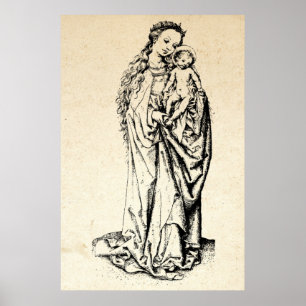 Christmas Nativity Madonna and Child Virgin Mary Poster