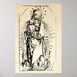 Christmas Nativity Madonna and Child Virgin Mary Poster