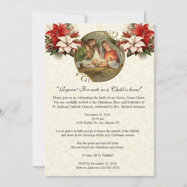 Christmas Nativity Party Celebration Religous Invitation (Front)