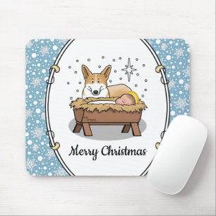 Christmas Nativity Pembroke Welsh Corgi (red1) Fun Mouse Pad