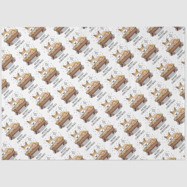 Christmas Nativity Pembroke Welsh Corgi (red1) Fun Tissue Paper (Front)