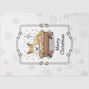 Christmas Nativity Pembroke Welsh Corgi (red1) Fun Tissue Paper